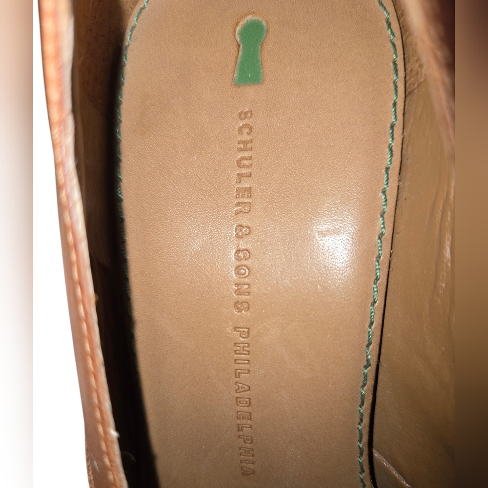 Schuler & Sons Philadelphia Anthropologie Light Brown Leather Kiltie Pumps Sz 6 - Picture 9 of 11